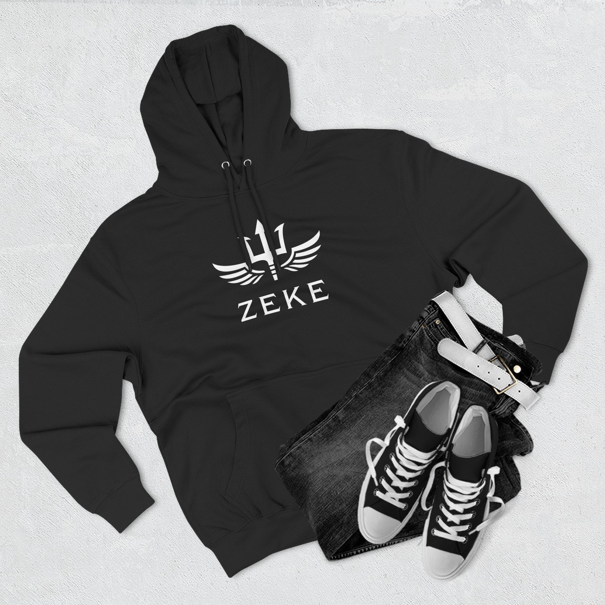 Three-Panel Fleece Hoodie w/ ZEKE Logo – Zeke Official