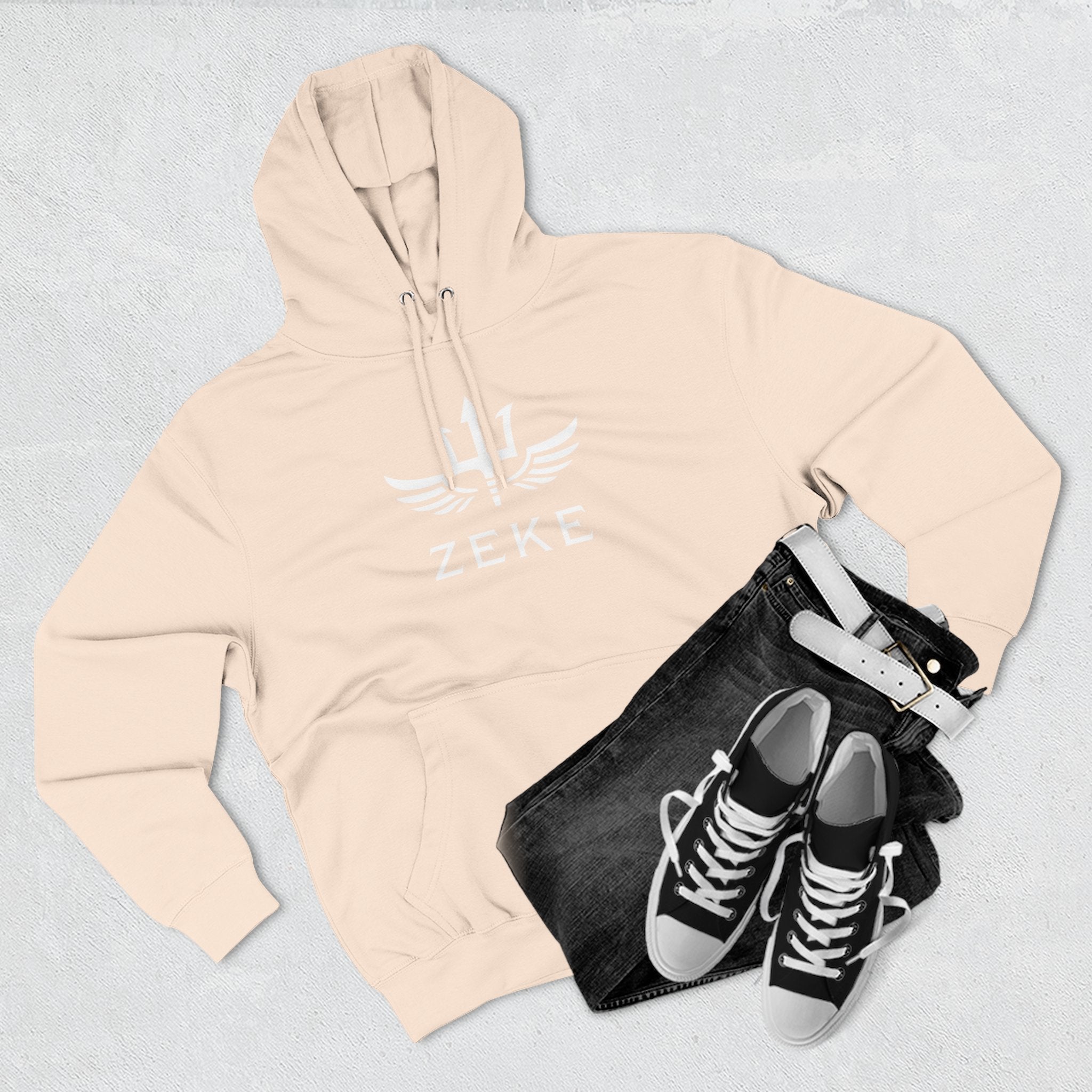 Three-Panel Fleece Hoodie w/ ZEKE Logo – Zeke Official